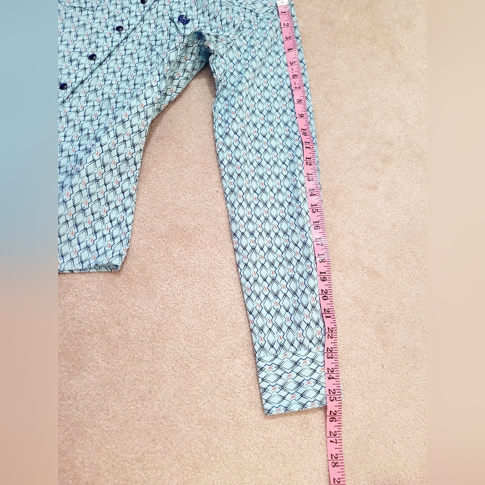Cinch Western Shirt Women's Size Small Blue Geometric Pearl Snap 100% Cotton - Picture 11 of 14
